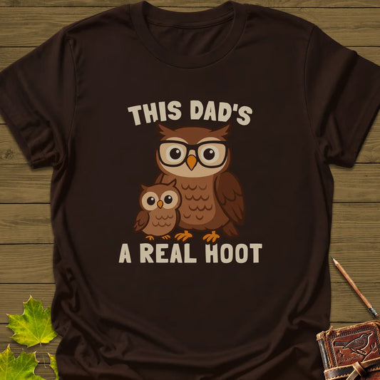 Dad's A Hoot T-Shirt in Dark Chocolate