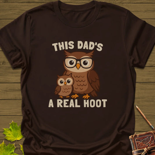 Dad's A Hoot T-Shirt in Dark Chocolate
