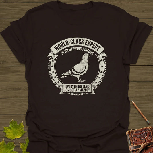 Identifying Pigeons T-Shirt Dark Chocolate
