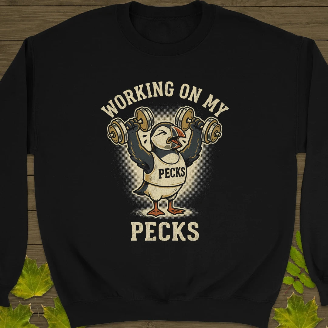 Working My Pecks Sweatshirt Black