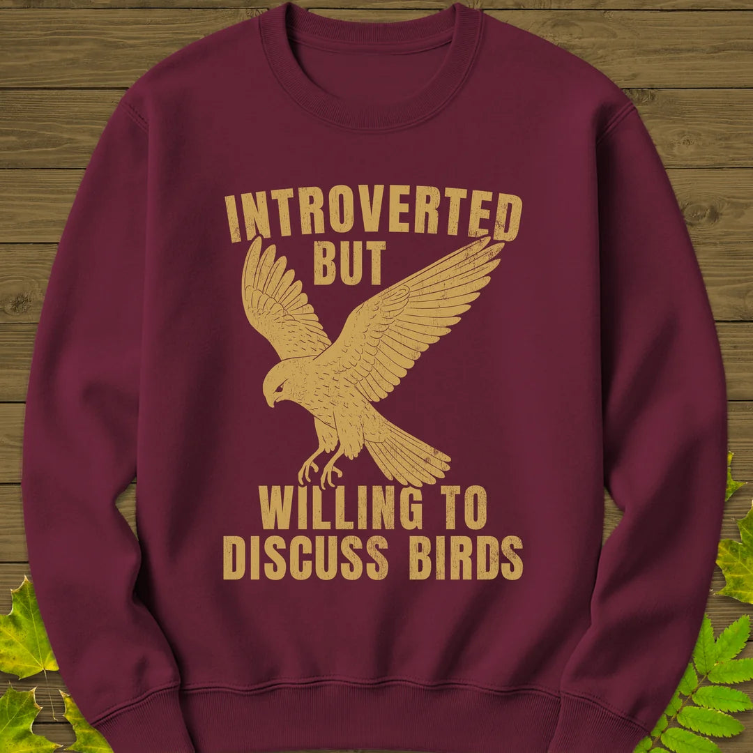 Willing To Discuss Birds Sweatshirt in Maroon