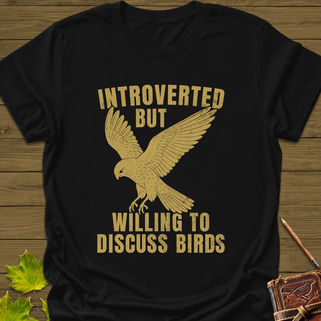 Willing To Discuss Birds T-Shirt in Black