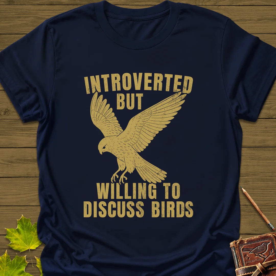Willing To Discuss Birds T-Shirt in Navy