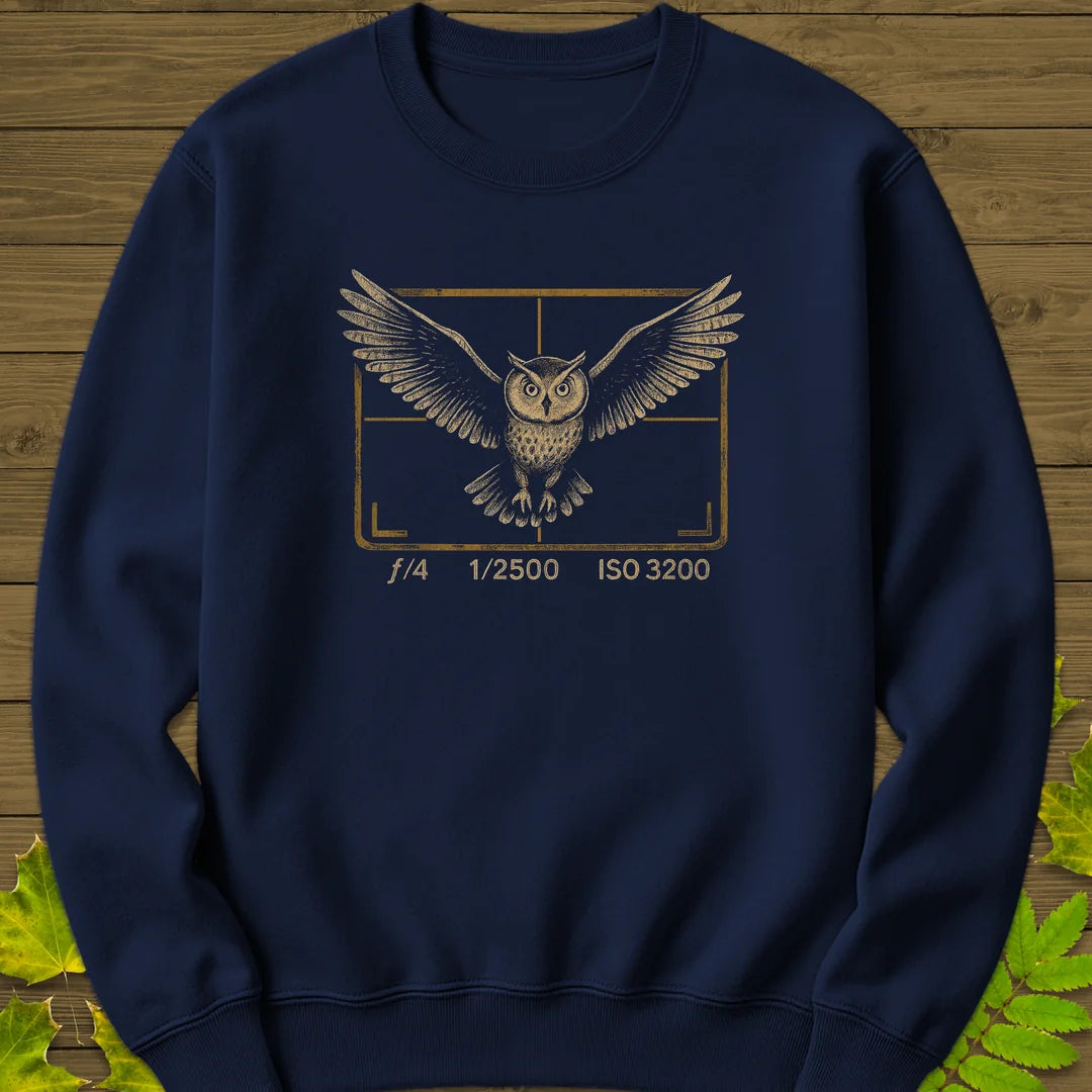 Owl and Camera Frame Sweatshirt in Navy