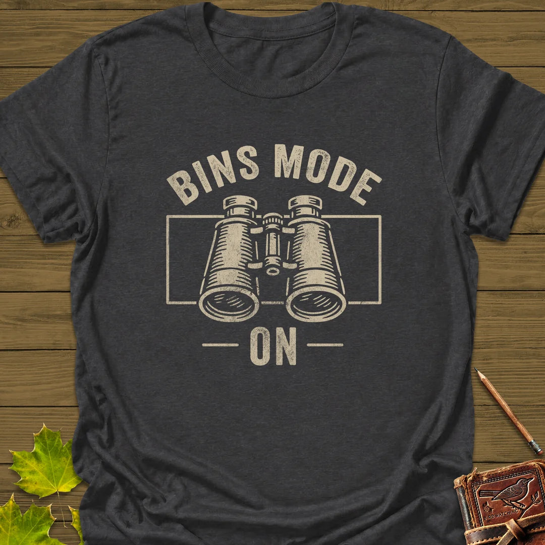 Bins Mode On T-Shirt in Dark Heather