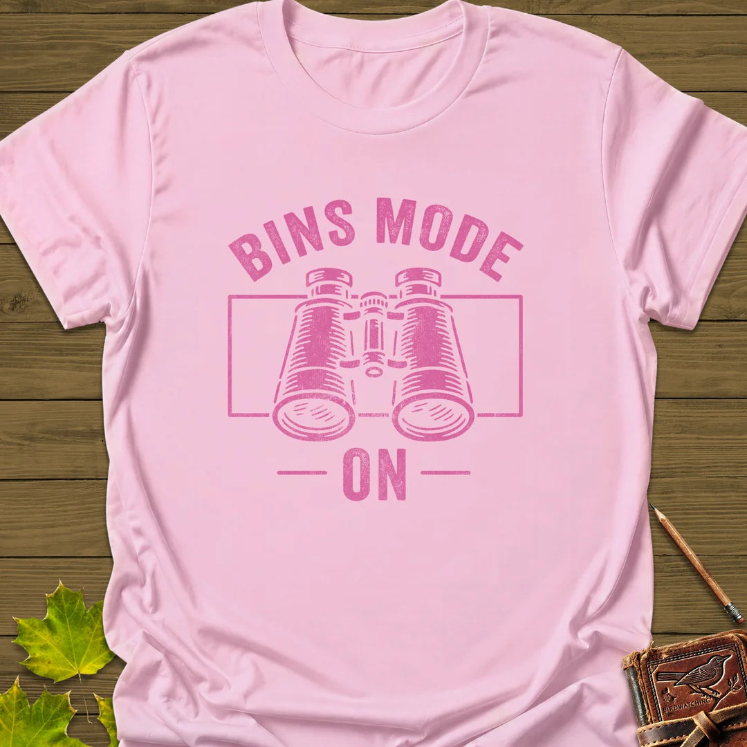 Bins Mode On T-Shirt in Light Pink