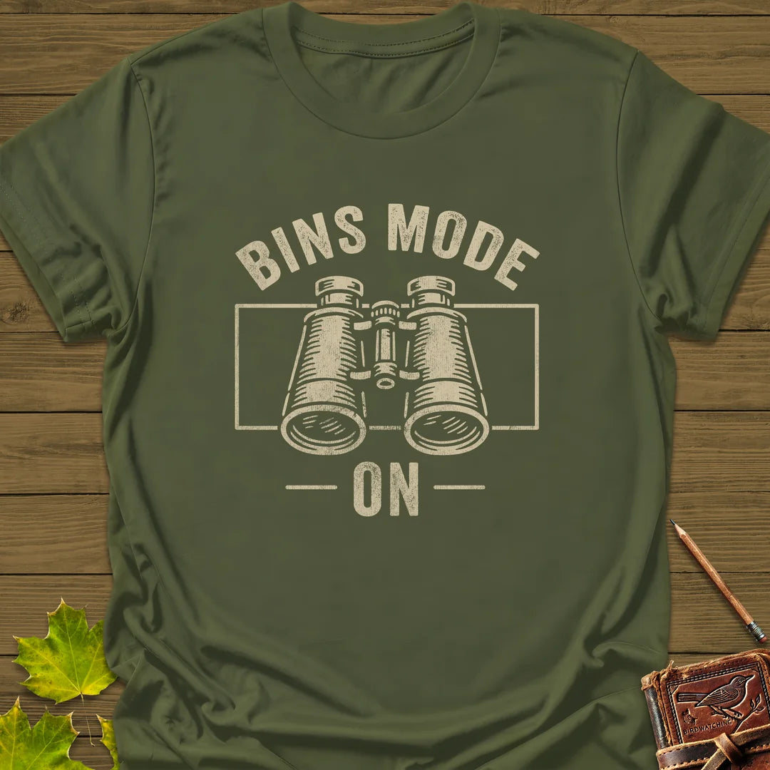 Bins Mode On T-Shirt in Military Green