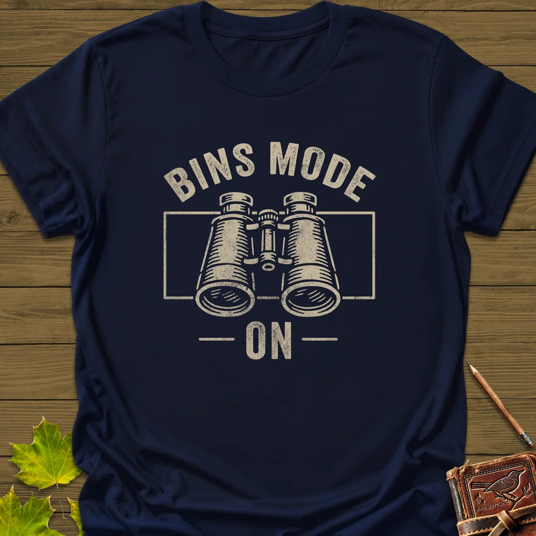 Bins Mode On T-Shirt in Navy