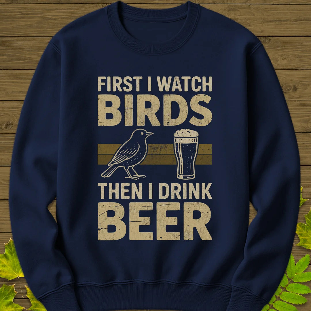 Birds Then Beer Sweatshirt in Navy