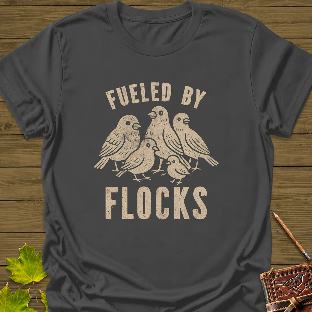 Fueled By Flocks T-Shirt in Charcoal