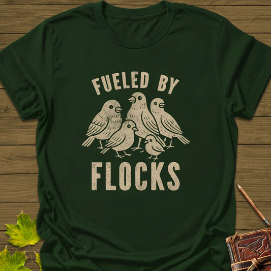 Fueled By Flocks T-Shirt in Forest Green
