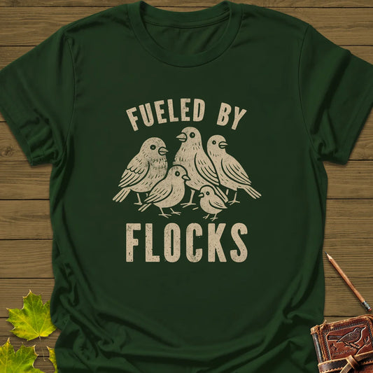 Fueled By Flocks T-Shirt in Forest Green