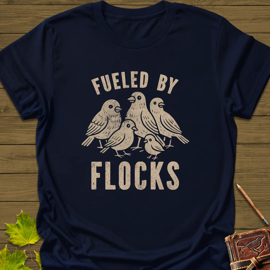 Fueled By Flocks T-Shirt in Navy