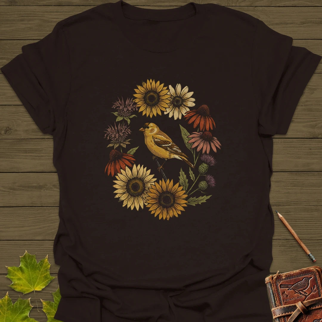 Gold In Bloom T-Shirt Dark Chocolate