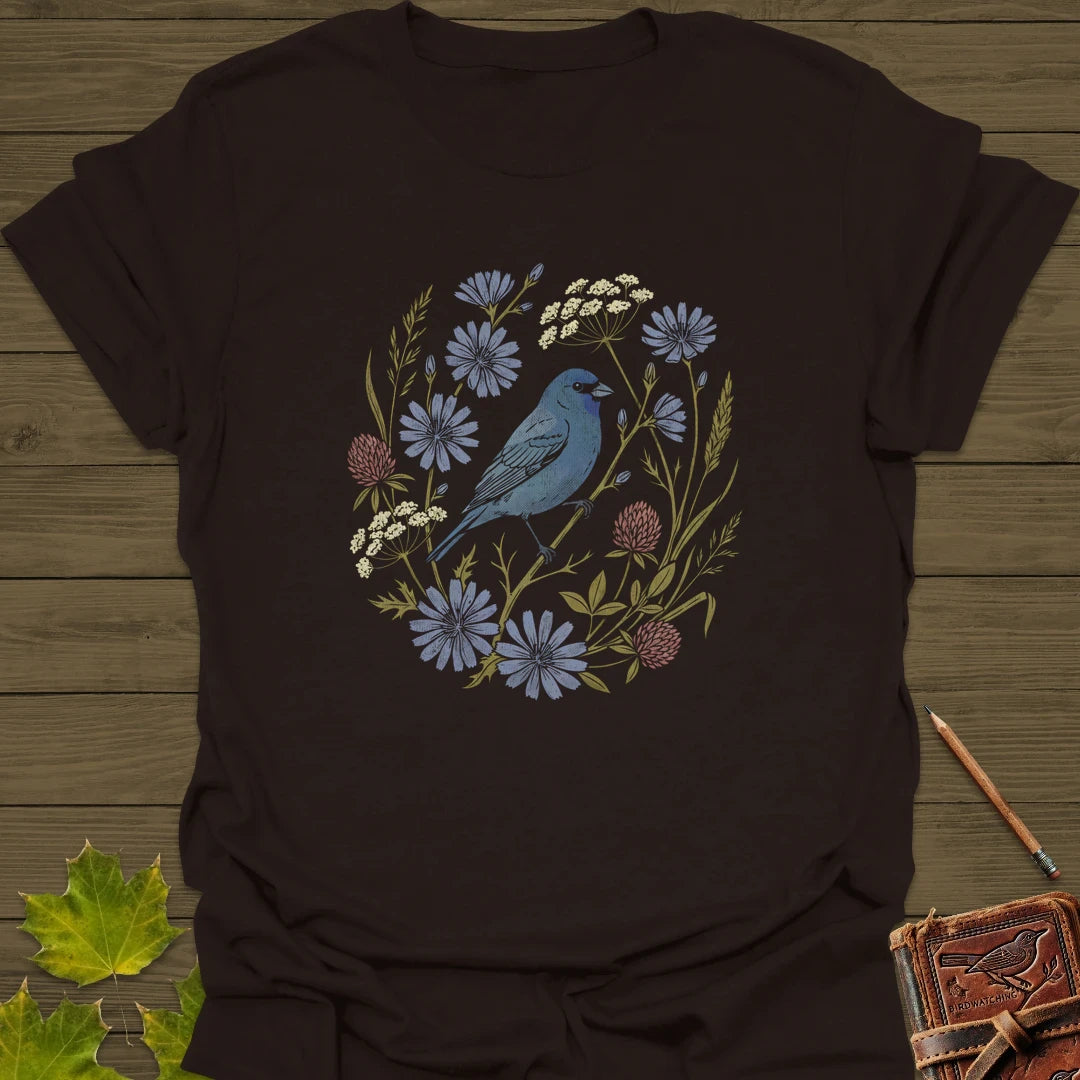 Indigo Bloom T-Shirt Dark Chocolate