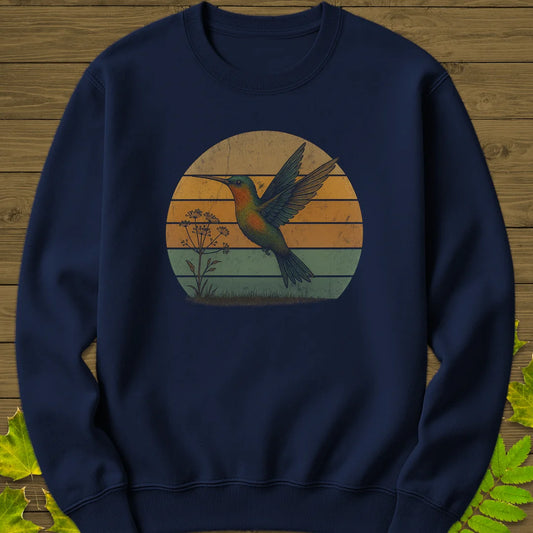 Vintage Hummingbird Sunset Sweatshirt in Navy
