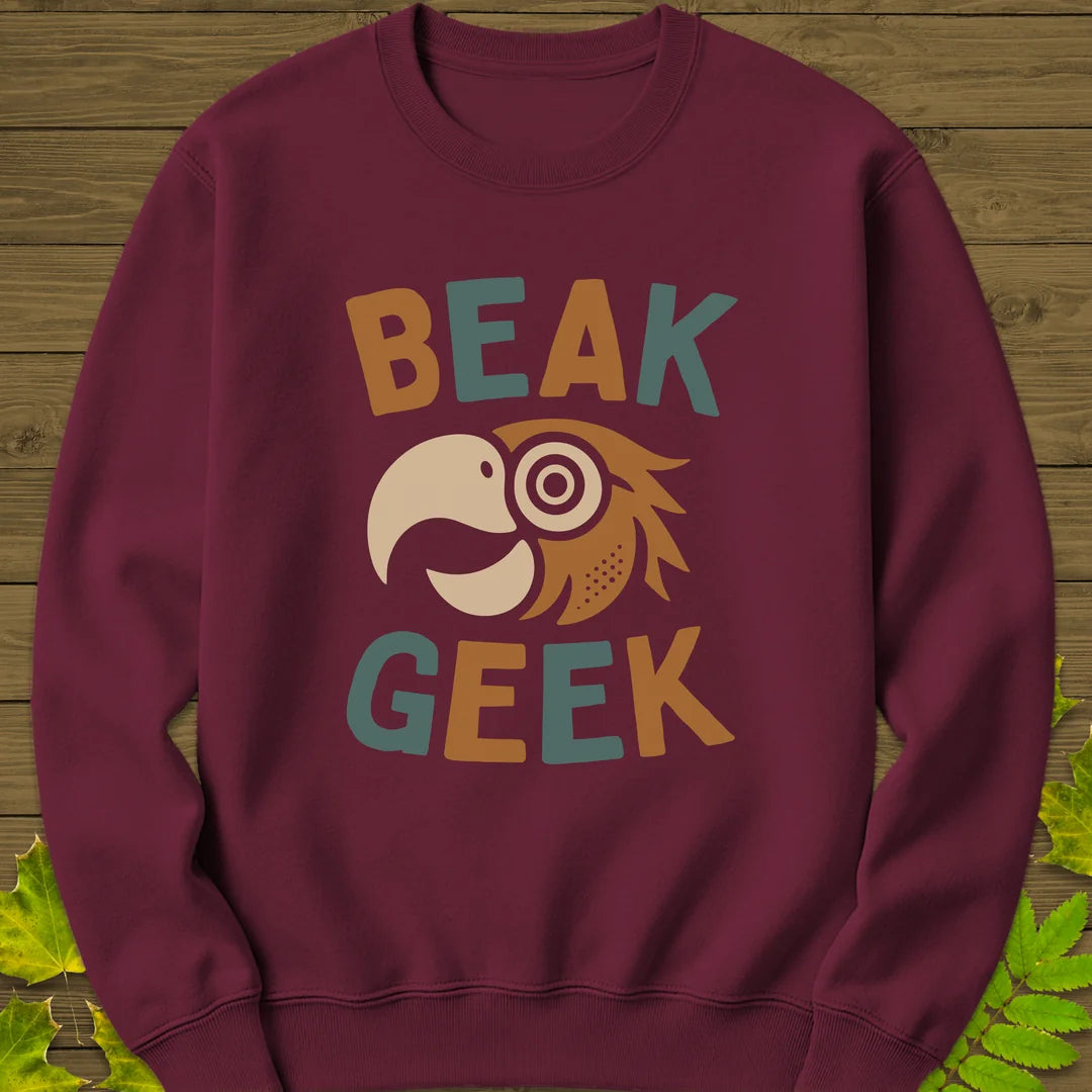 Beak Geek Sweatshirt in Maroon