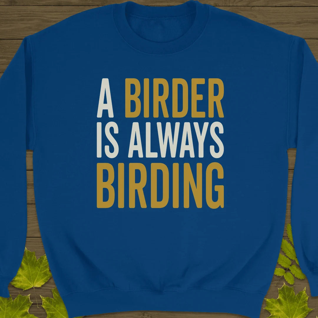 Birder Always Birding Sweatshirt in Royal