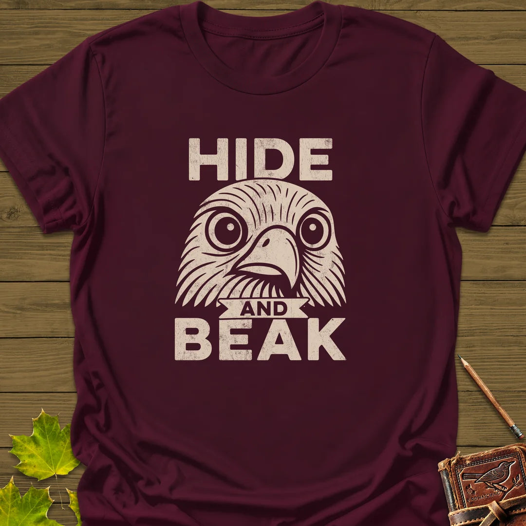 Hide and Beak T-Shirt in Maroon