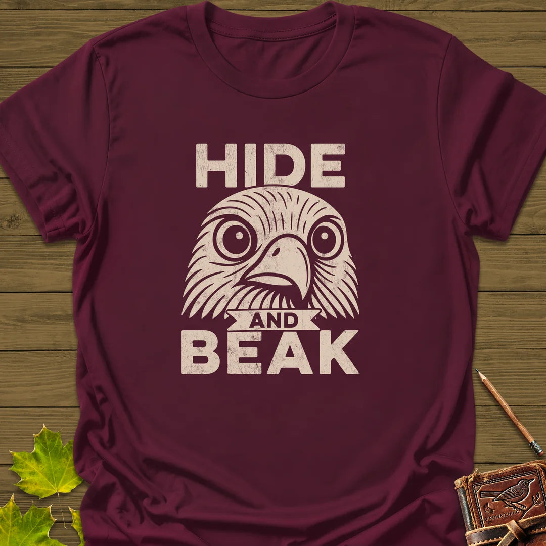 Hide and Beak T-Shirt in Maroon