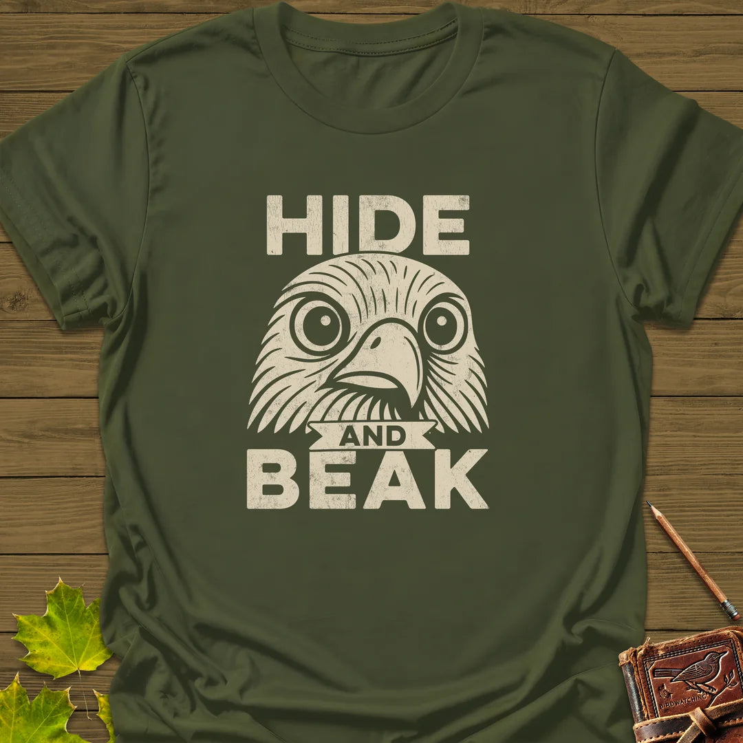 Hide and Beak T-Shirt in Military Green