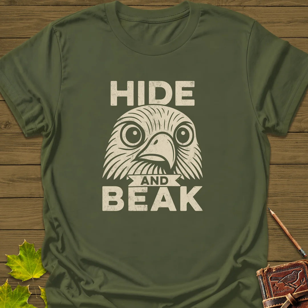 Hide and Beak T-Shirt in Military Green