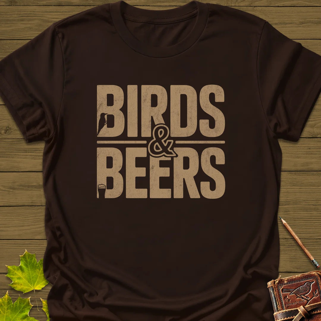 Birds & Beers T-Shirt in Dark Chocolate