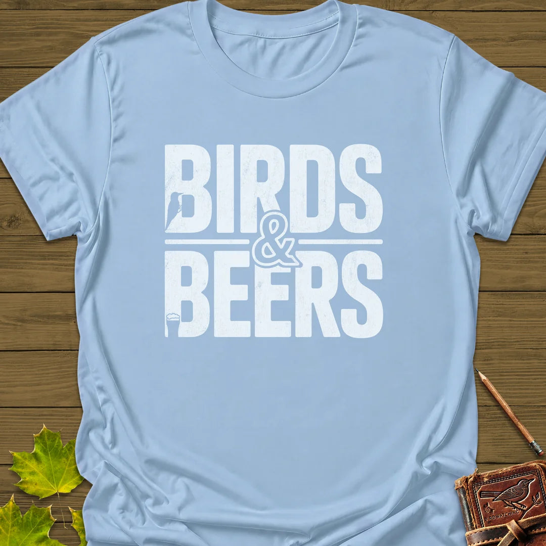 Birds & Beers T-Shirt in Light Blue