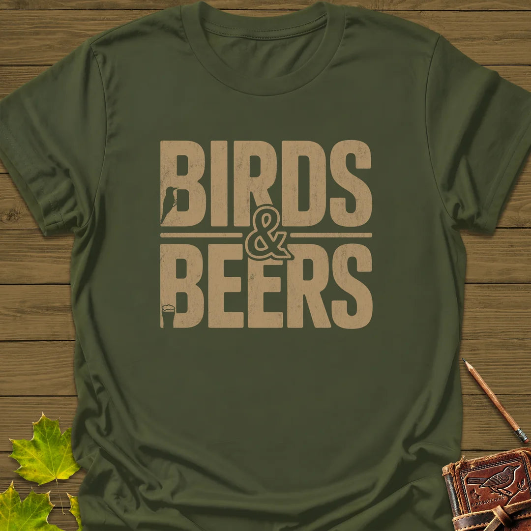 Birds & Beers T-Shirt in Military Green