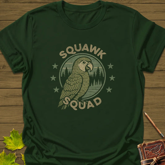 Squawk Squad T-Shirt in Forest Green