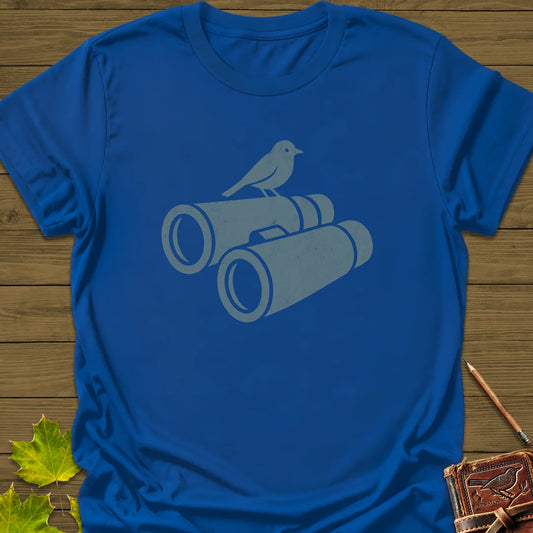 Bird on Bins T-Shirt in Royal