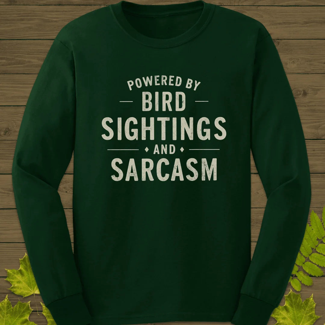 Birds and Sarcasm Long Sleeve in Forest Green