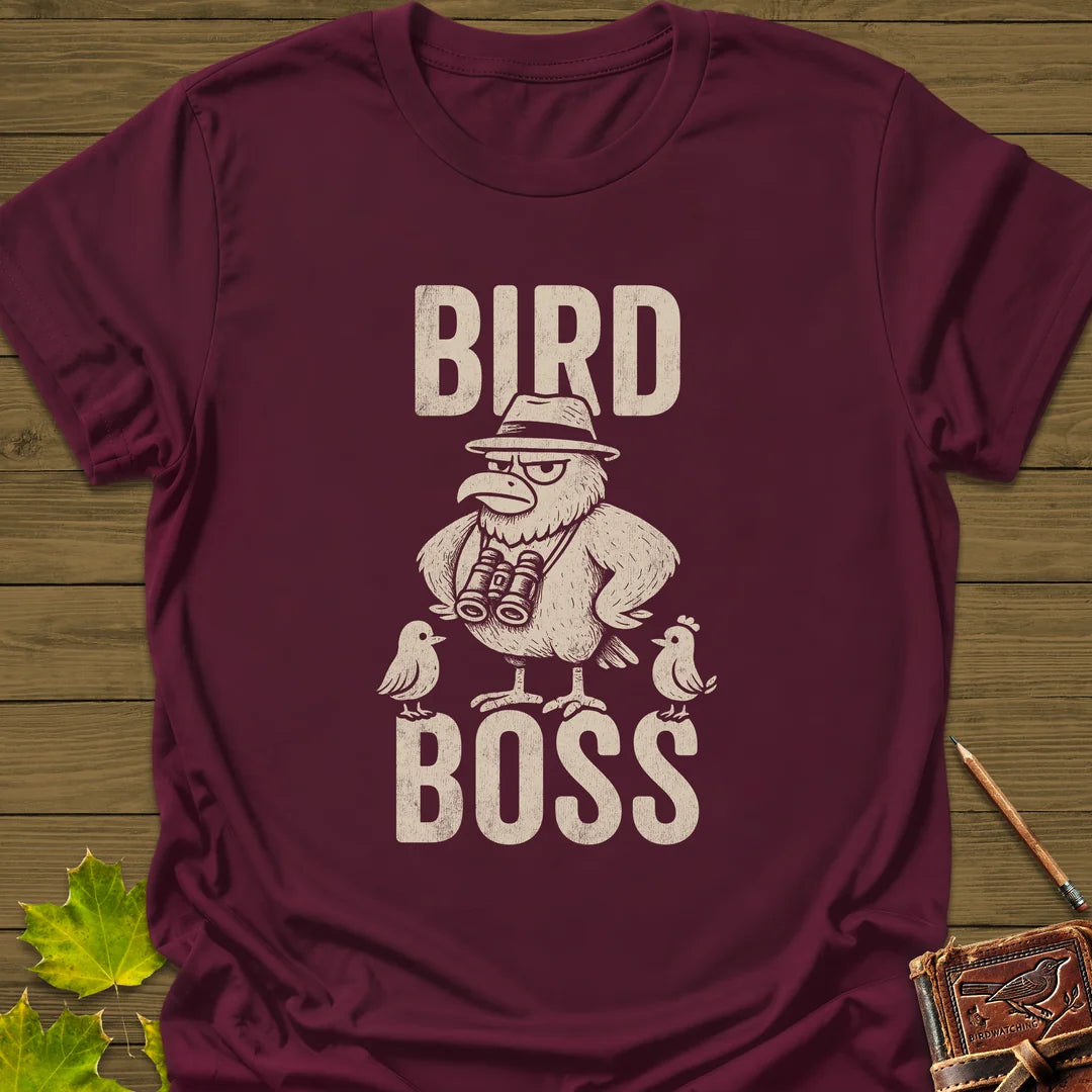 Bird Boss T-Shirt in Maroon