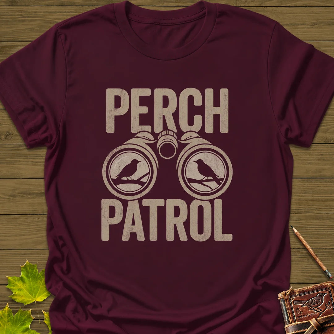 Perch Patrol T-Shirt in Maroon