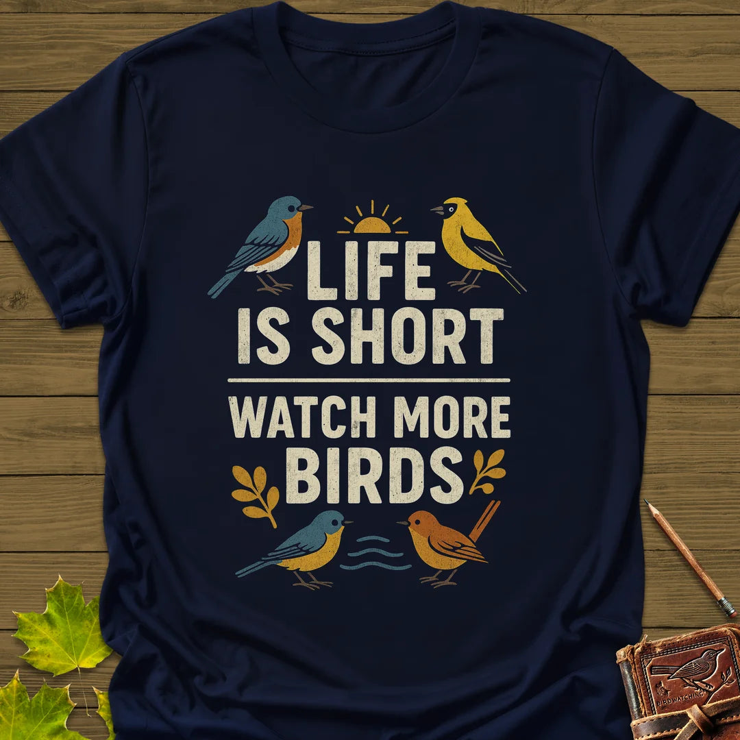 Watch More Birds T-Shirt in Navy