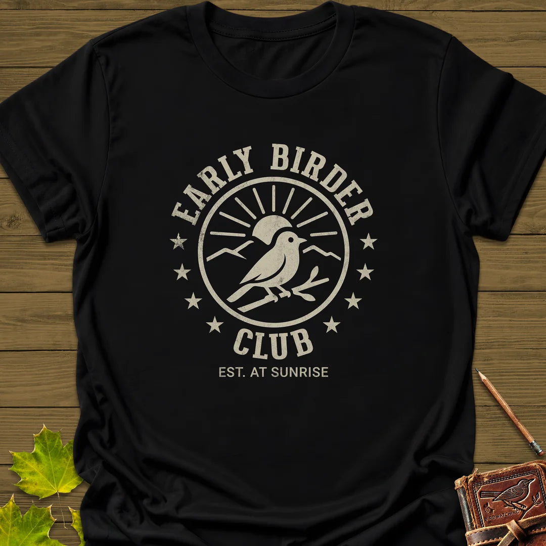 Early Birder Club T-Shirt in Black