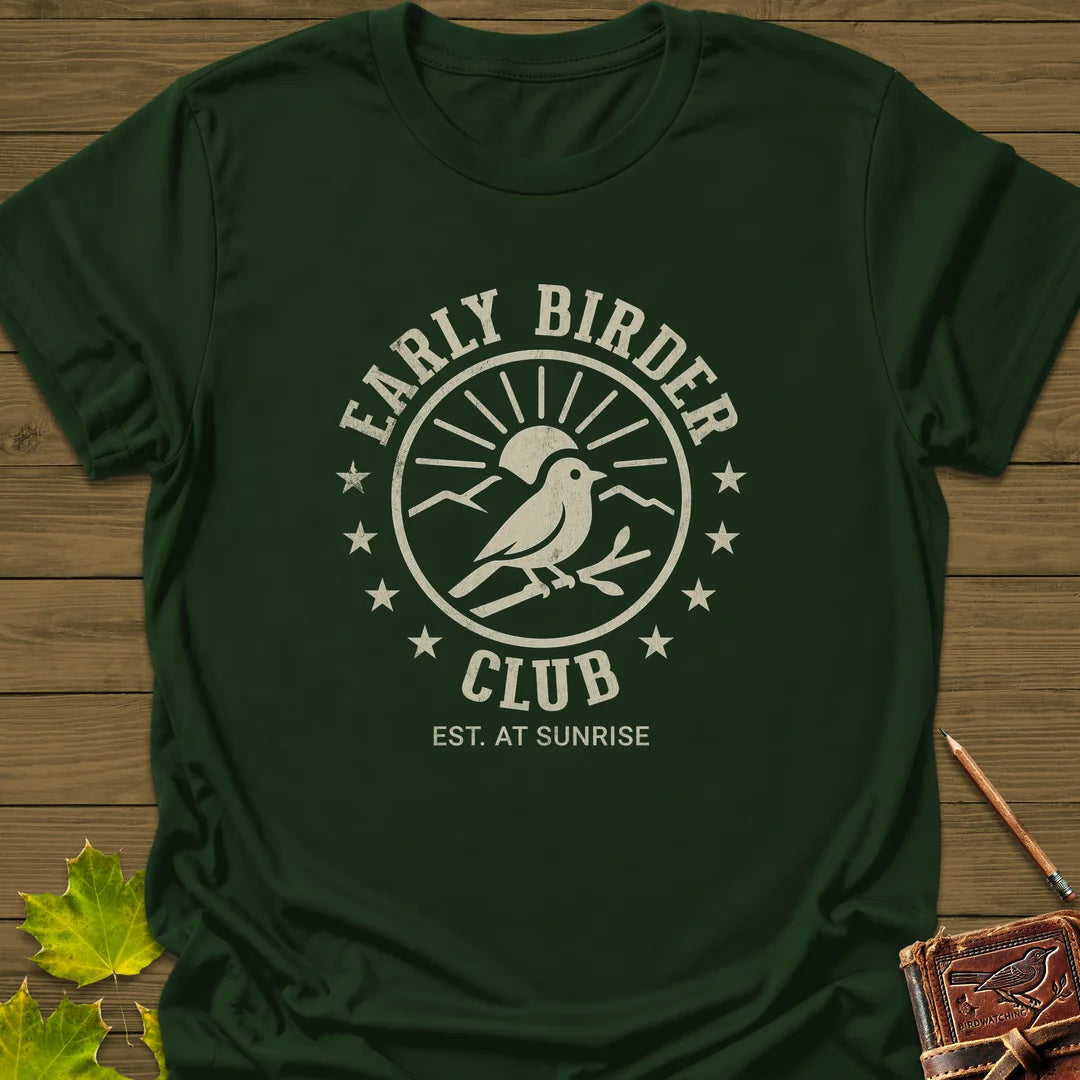 Early Birder Club T-Shirt in Forest Green