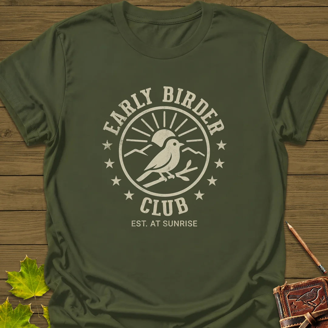 Early Birder Club T-Shirt in Military Green