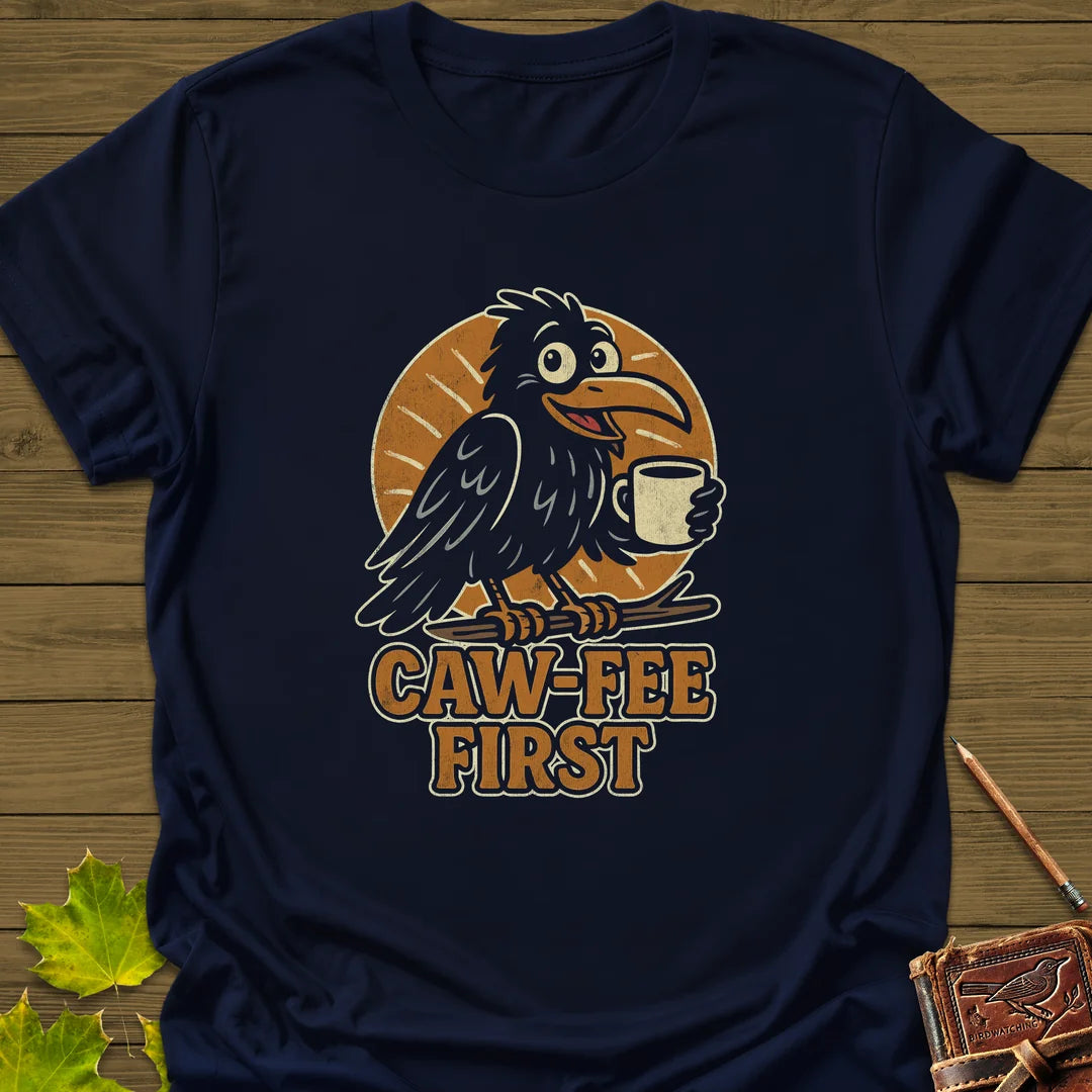 Caw-Fee First T-Shirt in Navy