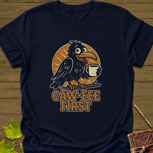 Caw-Fee First T-Shirt in Navy