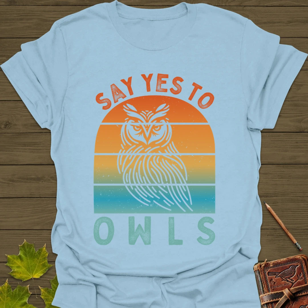 Yes To Owls T-Shirt Light Blue