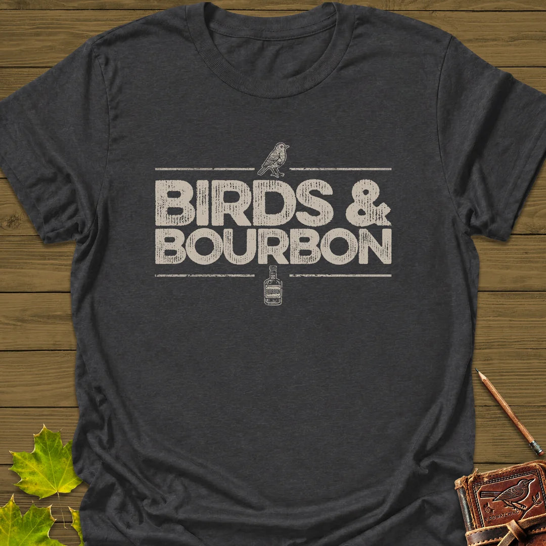 Birds & Bourbon T-Shirt in Dark Heather