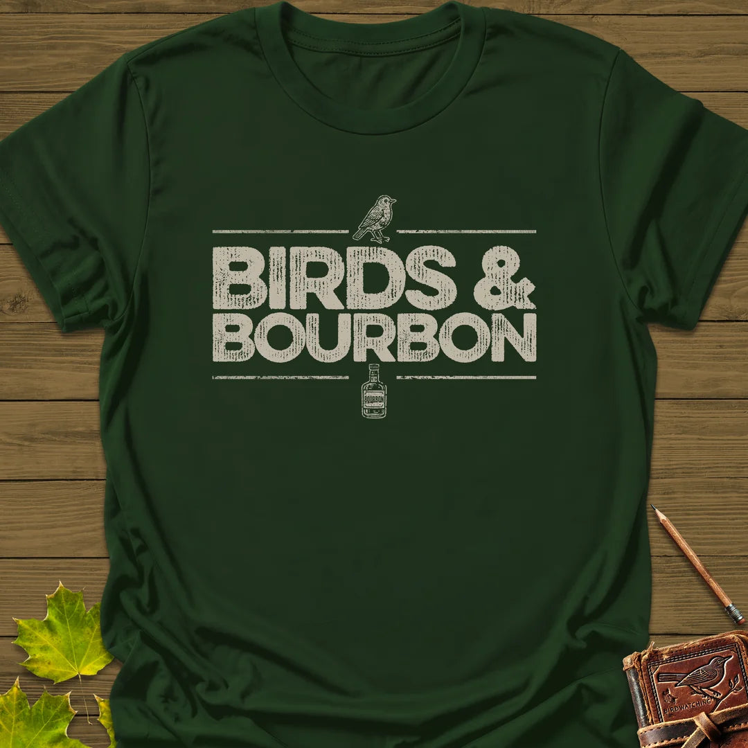 Birds & Bourbon T-Shirt in Forest Green