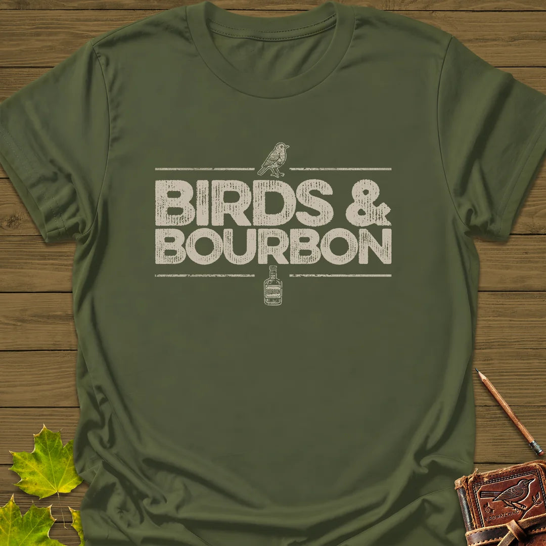 Birds & Bourbon T-Shirt in Military Green
