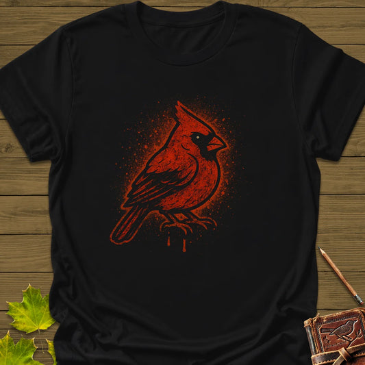 Northern Cardinal Art T-Shirt in Black