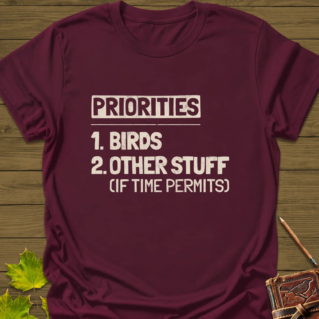 Priorities T-Shirt in Maroon