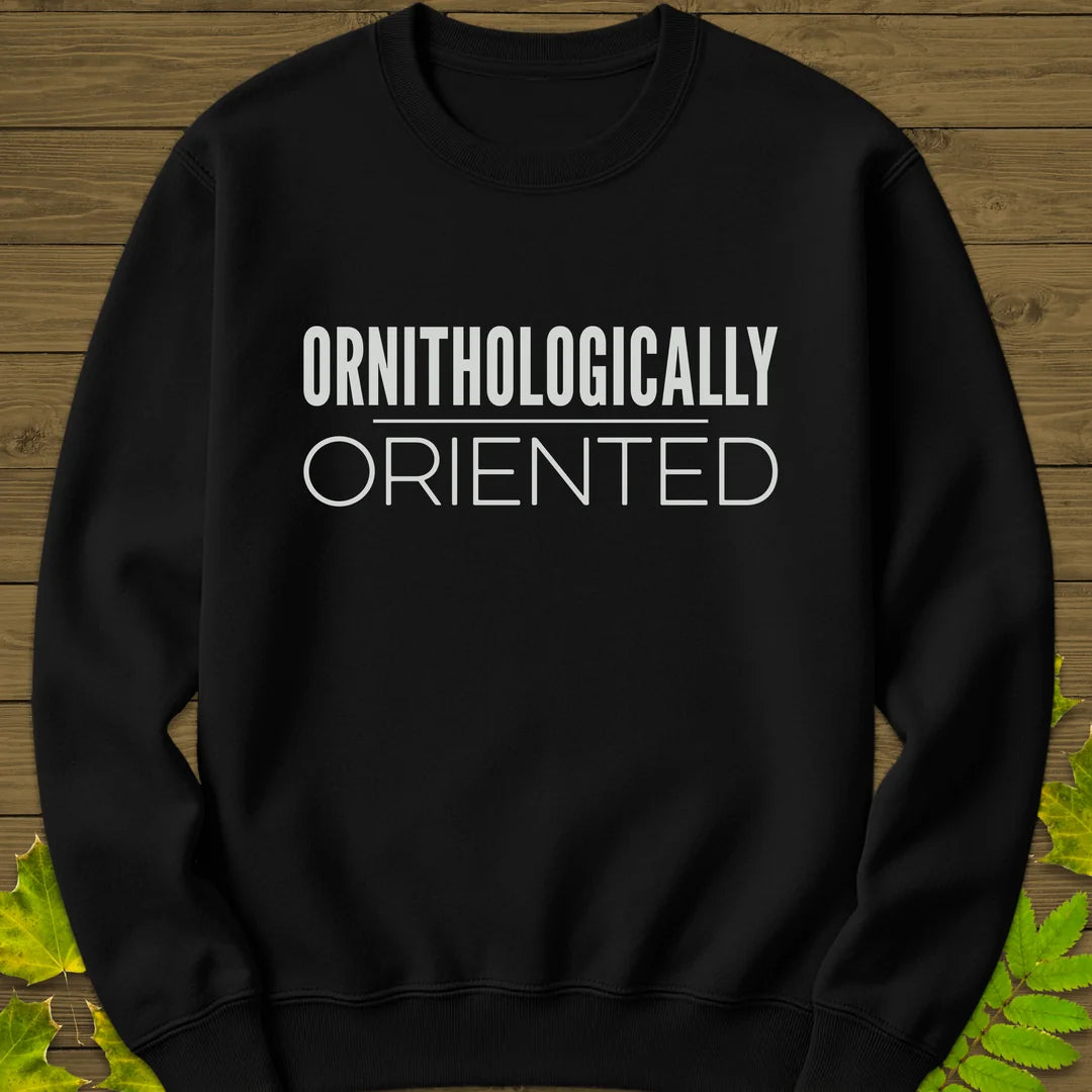 Ornithologically Oriented Sweatshirt in Black