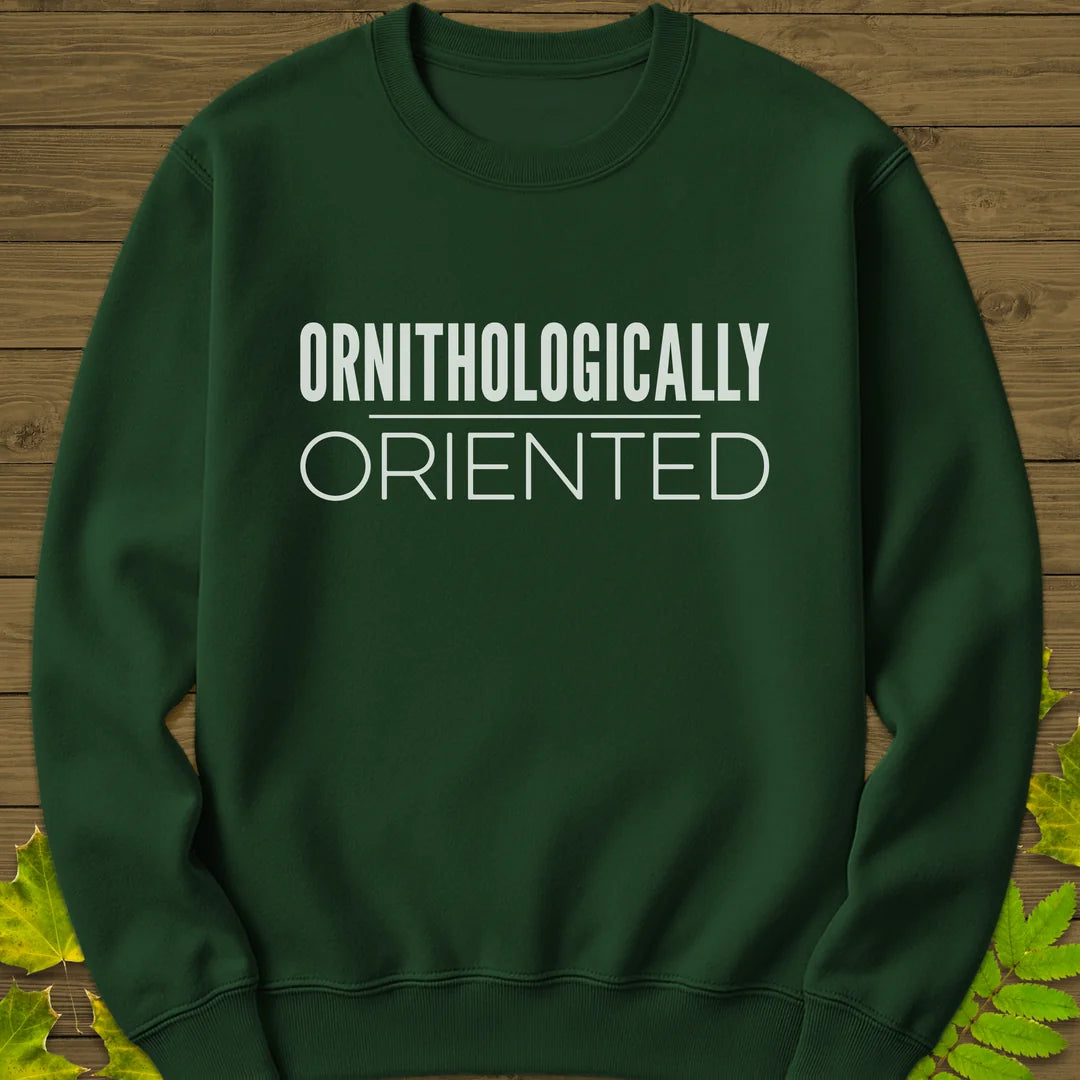 Ornithologically Oriented Sweatshirt in Forest Green