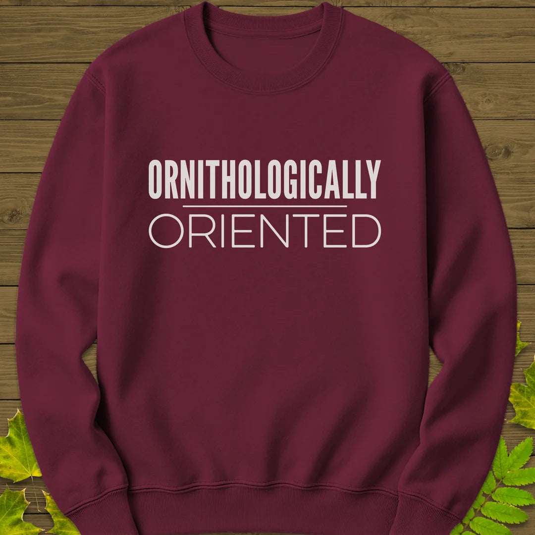 Ornithologically Oriented Sweatshirt in Maroon