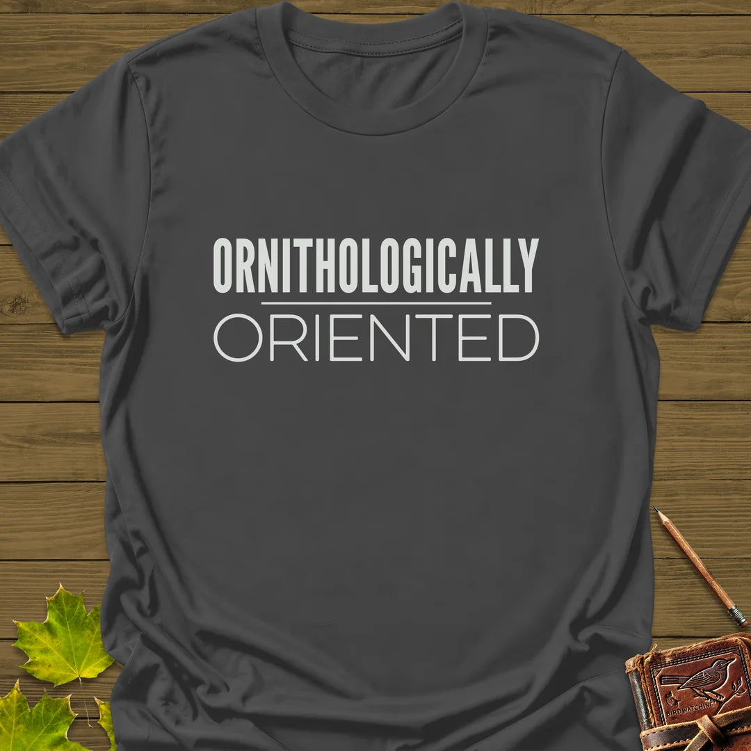 Ornithologically Oriented T-Shirt in Charcoal